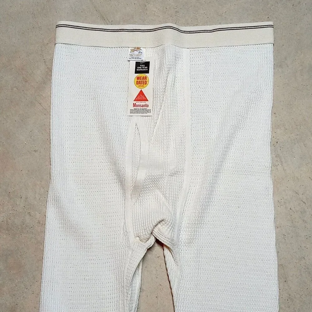 NWT Vintage Sportswear Waffled Thermal Pants Size LARGE Long Johns Made in USA
